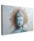 MuchoWow© Leinwandbild Groß 120x80 cm XXL Dekoration Wohnzimmer Bilder Aufhängen Wall Decoration Living Room Wohnungs Deko Moderne Buddha - Statue - Blau - Braun - Blume