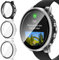 ivoler 3 Piezas Funda para Garmin Venu 3S 41mm, Protección Completa Protector de Pantalla de Cristal Vidrio Templado Duro PC Anti-arañazos Carcasa, 2 Transparente + 1 Negro