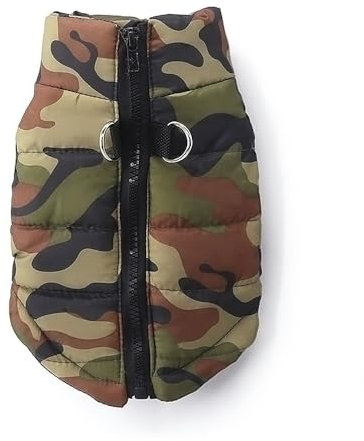 Voarge Giacca per animali domestici Cappotti caldi invernali per cani di piccola taglia gilet caldo con cerniera per cani Chihuahua piccolo animale domestico inverno gilet caldo (M, mimetico)