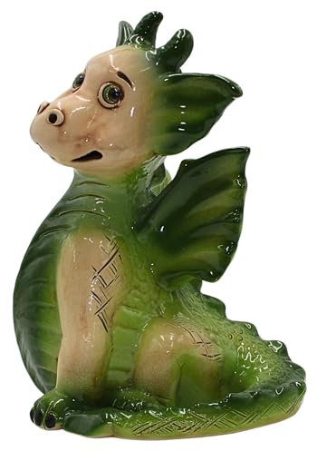 Dekohelden24 Keramik Räucherfigur - Räuchermännchen als Drache, handgefertigt, L/B/H 16 x 16 x 26 cm