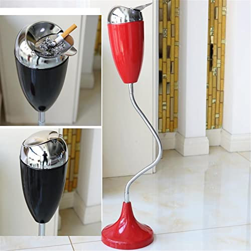 Windproof Standing Ashtray Outdoor - Stainless Steel Contemporary Retro Self-Cleaning Ash Holder | Indoor/Outdoor Patio, Home - Stand Up Ash Tray For Windy Conditions