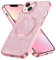 GaoBao iPhone 13 Hülle Glitzer, Handyhülle iPhone 13 Glitzer für MagSafe, Keine Vergilbung, Kratzfeste, Dünn Weiches TPU Stoßfeste Ganzkörperschutz Glitzer Hülle für iPhone 13 6.1, Rosa
