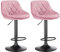Supfine Barhocker 2er-Set, Samt-Barstuhl mit verstellbaren Beinen, Barhocker Höhenverstellbar, Moderne Barhocker mit Fußstütze, Barstuhl für Bar/Küche (2, Rosa)