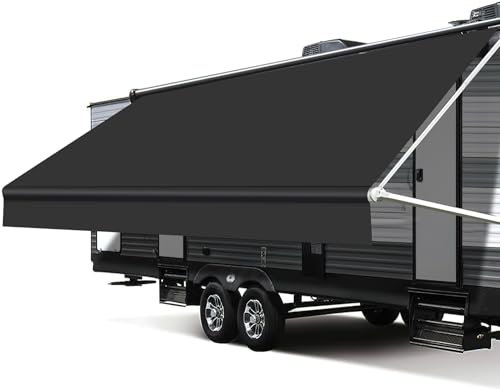 Xenjum Ersatzstoff für Wohnmobil-Markisen, verbessert, 525 g, Vinyl, Wohnmobil-Markisen-Ersatz, universeller Outdoor-Baldachin für elektrische und manuelle Wohnmobil-Markise (50,8 cm (Stoff 4,8 m),
