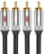 EMK Cable de Subwoofer RCA Coaxial de Audio Digital 2 a 2 Macho para Amplificador, Altavoz, Barra de Sonido, Cine en Casa y Sistemas HiFi