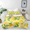 ANHOPE Tropisch Obst Zitrone Blatt Bettwäsche Set 2 Teilig Bettbezug 135x200 cm + Kissenbezug 80x80 cm Weich Microfaser Bettbezüge Set mit Reißverschluss Ganzjahres Bettdeckenbezug Set