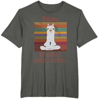Meditation Männer Frauen Teenager lustige Motive Damen Yoga T-Shirt Schwarz S Retro Yoga Cartoon Lama Buddha Geschenk T-Shirt
