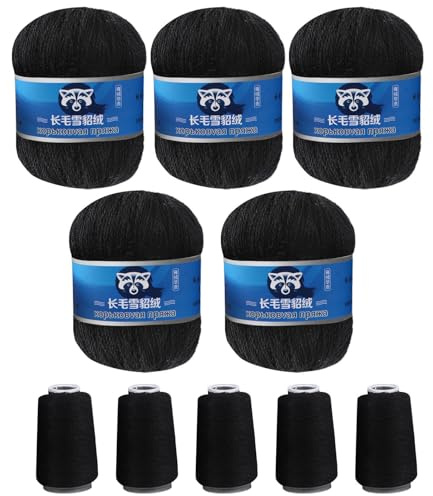 Nerz Kaschmir Garn Langhaar Nerz Kaschmir Linie Nerz Kaschmir Rolle Nerz Kaschmir Garn Handgestricktes Kaschmir Soft Nerz-Samt Wolle Garn Für Handstricken, Lange Plüschwolle Häkelgarne