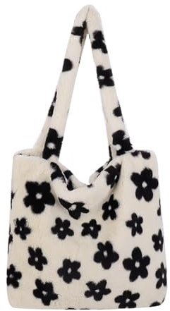 Generisch Teddy Handtasche Damen Uni Tasche Felltasche Damen PlüSchtasche Teddyfell Shopper Tasche Schultertasche Tote Bag Damen Slouchy Hobo Bag Arbeitstasche