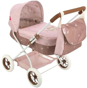 ARIAS Kinderwagen mit Bear-Verdeck, zusammenklappbar und mit Abnehmbarer Wanne, inklusive Tasche, Höhe des Lenkers beträgt 55 cm, Maße: 37 x 56 x 56 cm, Spielzeug für Kinder ab 3 Jahren (ARI40863)