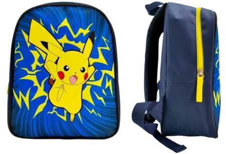 mybagstory - Pokemon Rucksack – Kinder Jungen 31 x 25,5 x 11 cm – 1 Reißverschlussfach – Kindergartentasche – leicht und robust – Offizielles Pikachu Produkt