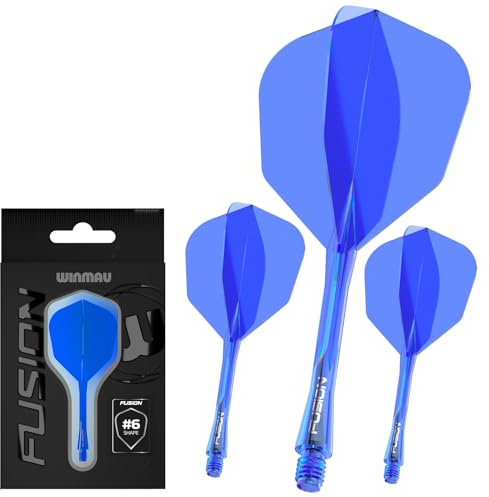 WINMAU Darts Fusion Integrated Flight & Shaft System - No.6 Shape and Design - Verfügbar in Kurz, Intermediate und Medium erhältlich