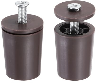 QUARKZMAN 2 Stück Anschlagpuffer Stopper für Rollladen 28mm Rolladenstopper Kunststoff Anschlagstopfen mit Unterlegscheiben & Schrauben für Rollo Jalousien Rolladenpanzer Lamellen, Braun