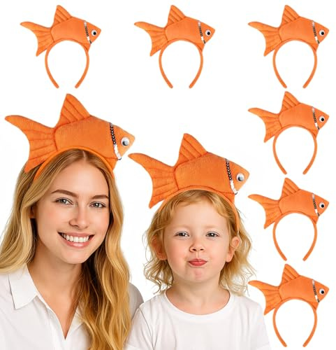TOPTIE 6er Pack Fisch-Haarreife Kostüm-Party-Accessoire Halloween-Haarreif Osterdekoration