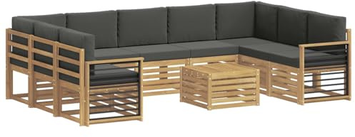 vidaXL Outdoor-Sofagarnitur 8 pcs Weiß und Anthrazit 59 x 59 x 37 cm, Gartenmöbel, modernes Outdoor-Sofa, gemütliche Sitzgruppe für Terrasse und Lounge, langlebig und bequem