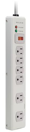 Belkin F9H620-06-MTL 6salidas AC 1.8m Blanco limitador de tensión - Regleta (1240 J, 6 Salidas AC, 1,8 m, Blanco)