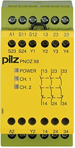 PILZ Sicherheitsschaltgerät PNOZ X6 24VAC 24VDC 3n/o 3 Schließer (B x H x T) 45 x 87 x 121mm 1St.