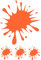Samunshi® Farbkleckse Aufkleber Klecks Sticker 4 Stück im Set 1x13x15cm-3x4x5cm orange