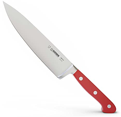 Giesser seit 1776 - Made in Germany - Kochmesser geschmiedet rot Skyline Red, 20 cm, Küchenmesser genietet, rostfrei, spülmaschinengeeignet