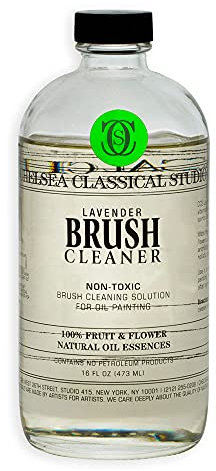 Chelsea Classic Studio lavender Brush Cleaner, 16 ounce glass jar (88236)