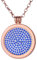 Morella Damen Halskette Rosegold 70 cm Edelstahl mit Amulett und Coin 33 mm Glitzersteine blau in Schmuckbeutel