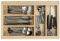 GTV Extendable Cutlery Tray Insert Beech Wood Adjustable Kitchen Drawer Organiser Width 305-535 mm/Depth 474 mm