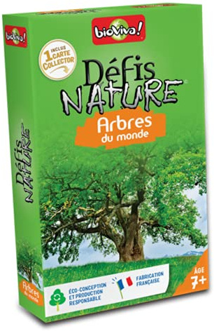 Bioviva - Défis Nature - Arbres du Monde - Jeu de Cartes Enfants 7+ | Bataille Thème Planète et Environnement - Dès 7 ans - 2 à 6 joueurs - Fabriqué en France