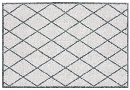Zala Living Home Fußmatte für Innen und Außen 50x70cm – Fussmatte Schmutzfangmatte Modernes-Design Türmatte Waschbar & Wetterfest, rutschfest für Eingangsbereich & Außenbereich – Scale Grau