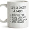 Mug - Liste de Choses à Faire - to do List - Tasse pour Le Petit-déjeuner Originale et Amusante avec Un Message Rigolo. Cadeau pour amies ou à Offr