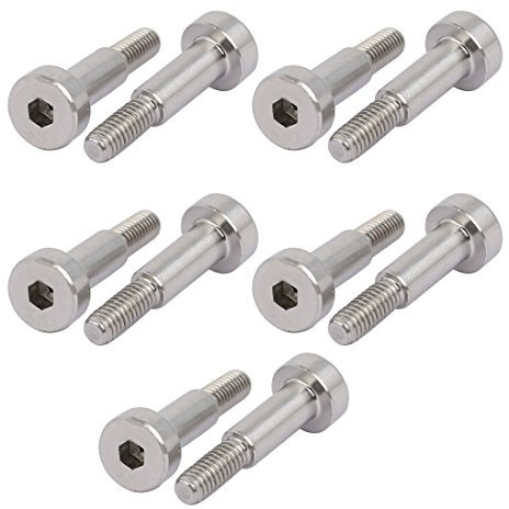 sourcing map 10Stk. 304 Edelstahl Schulterbolzen 5mm Dmr. 12mm Schulterlänge M4 Gewinde de