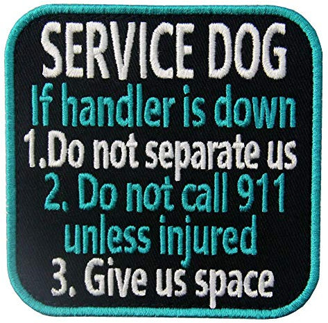 Service Hund If Handler is Down Westen/Geschirre Bestickter Aufnäher mit Haken- und Flauschbänder
