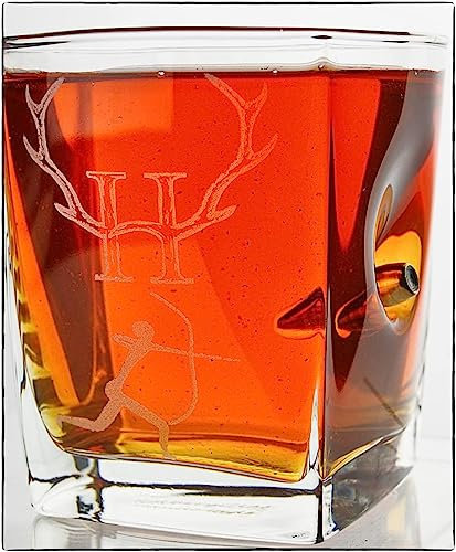 KolbergGlas Jäger Geschenk Glas mit realem Geschoß Cal.308 und Hunter Gravur -Jagd Geschenke 0,3 L