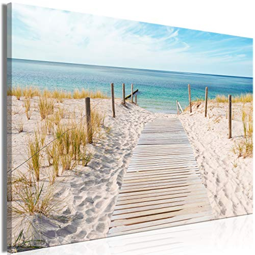 decomonkey Mega XXXL Bilder Strand Meer, 170x85 cm, 1 Teilig, Landschaft | Wandbild, Leinwand, Selbstmontage DIY, Einteiliger XXL Kunstdruck, zum Aufhängen, Natur, Sonnenuntergang, Sand