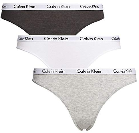 Calvin Klein Damen 3er Pack Slips Bikini Form mit Stretch, Mehrfarbig (Black/Grey/White), L