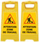Lot de 2 Chevalet de signalisation - Attention Zone de Travail - Dimensions 600x300mm