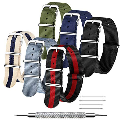 CIVO Armband Uhrenarmbänder Nylon Armband Ballistic Uhrenarmbänder 6 Packungen klare Farbe Ersatz Uhrenarmbänder für Männer Frauen