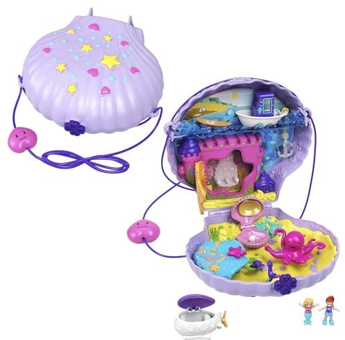 Polly Pocket Borsetta dei Segreti Conchiglia con Tracolla, con Micro Bambole e Accesori, 4+ Anni, GNH11