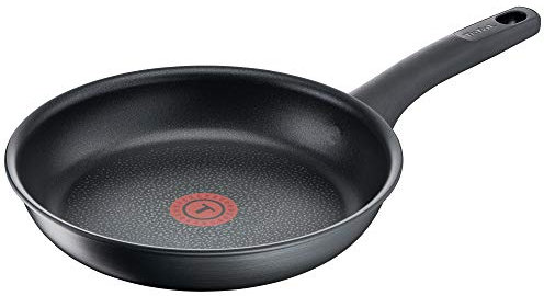 Tefal G12402 Titanium Fusion Frying Pan 20 cm (Titanium Excellence Non-Stick Coating, Thermo-Spot, Hard Fusion Outer Layer, for All Cookers Including Induction), Black