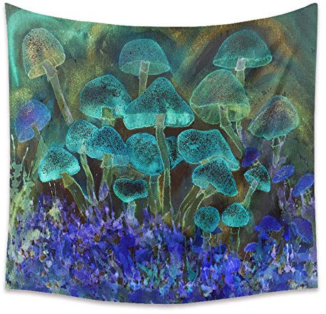 Lsimeru Ölgemälde Wandteppich Wald Psychedelic Mushrooms Wandbehang Weed Wandtuch Tapestry Wandkunst Wall Hanging Schlafzimmer Wohnzimmer Deko 230x180