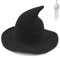 YAMEE Womens Witch Hat Wizard Kinitted-Wool Hats Adult Costume Party Accessory Halloween Masquerade Cosplay Cap (Black)