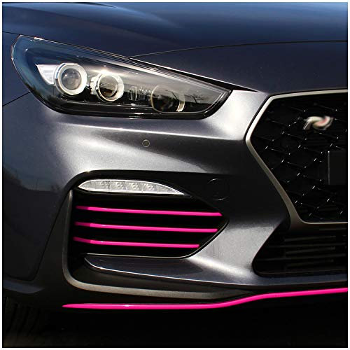 Finest Folia Folien Set Kühlergitter Designline Lufteinlass Rahmen Fahrzeug Front Dekor Aufkleber Passgenau Selbstklebend Auto Zubehör D010 (Neonpink)