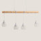 LEDKIA LIGHTING - Lámpara Colgante Madera y Metal Monah | Estilo Nórdico e Industrial | Uso Interior | 4 Bombillas E27 | IP20, Blanco, Madera