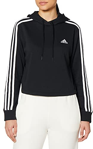 Adidas Essentials 3-Stripes French Terry Crop Hoodie Felpa Donna