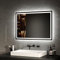 EMKE LED Badspiegel 70x50cm LED Wandspiegel mit Beleuchtung Warmweißes Licht und Kaltesweißes Licht Badspiegel mit Separater Beschlagfrei+Taste IP44 energiesparend
