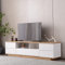 Merax Meuble TV Blanc + Couleur Bois 180 cm