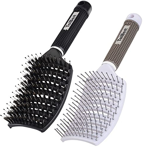 TaiBest Boar Bristle Hair Brush Set – Wet/Dry Detangler for All Hair Types