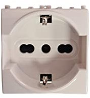 Schuko 2P+T 16A Weiß Kompatibel mit Vimar Plana Farbe Weiß (1, Weiß)