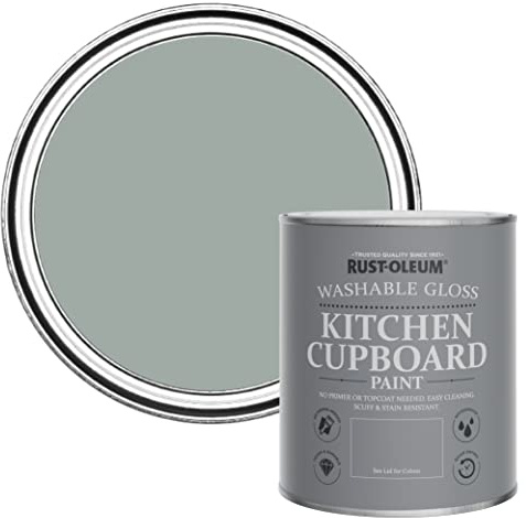 Rust-Oleum Grey Kitchen Cupboard Paint in Gloss Finish - Pitch Grey 750ml