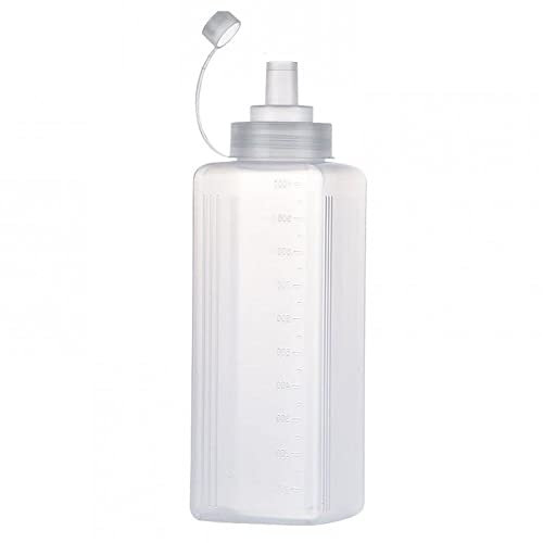 Condiment Squeeze Bottles, 1000ml Plastic Squeeze Squirt Condiment Bottle with Twist on Cap Lid & Label, a Pen-squeeze Sauce Bottle Dispenser for Condiment, Ketchup, Mayonnaise, Mustard, Hot Sauce,