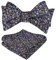 Alizeal Herren-Fliege und Einstecktuch mit Blumenmuster und buntem klassischem Design, Marineblau + Braun, Einheitsgröße